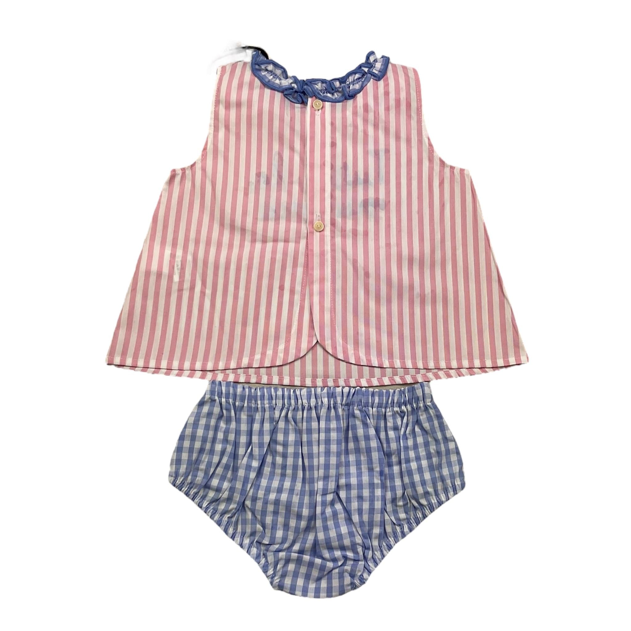 Saint Barth Completo 2 Pezzi Camicia-Coulotte Bicolore per Neonata ABB0002 ROSA SAINT BARTH 