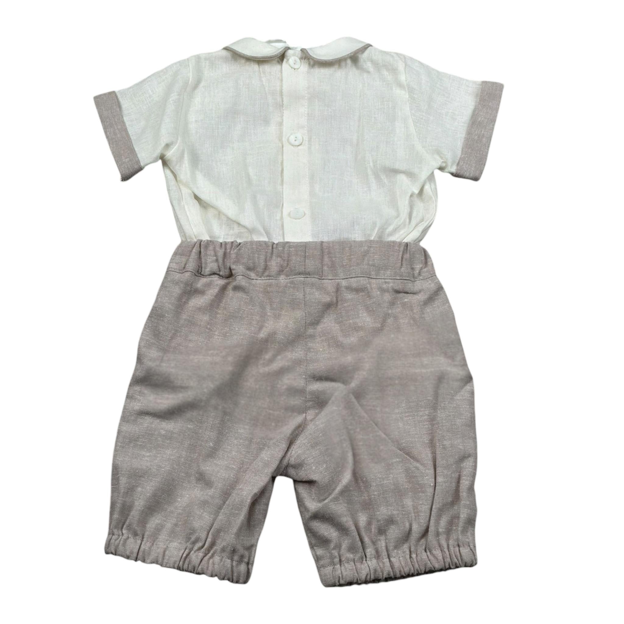 Pure Firenze Completo 2 Pezzi Camicia-Bermuda  per Neonato PC03308 BEIGE PURE FIRENZE 