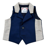 Ambaraba Gilet Tinta Unita con Profili In Contrasto per Neonato FM32063 BLU AMBARABA 