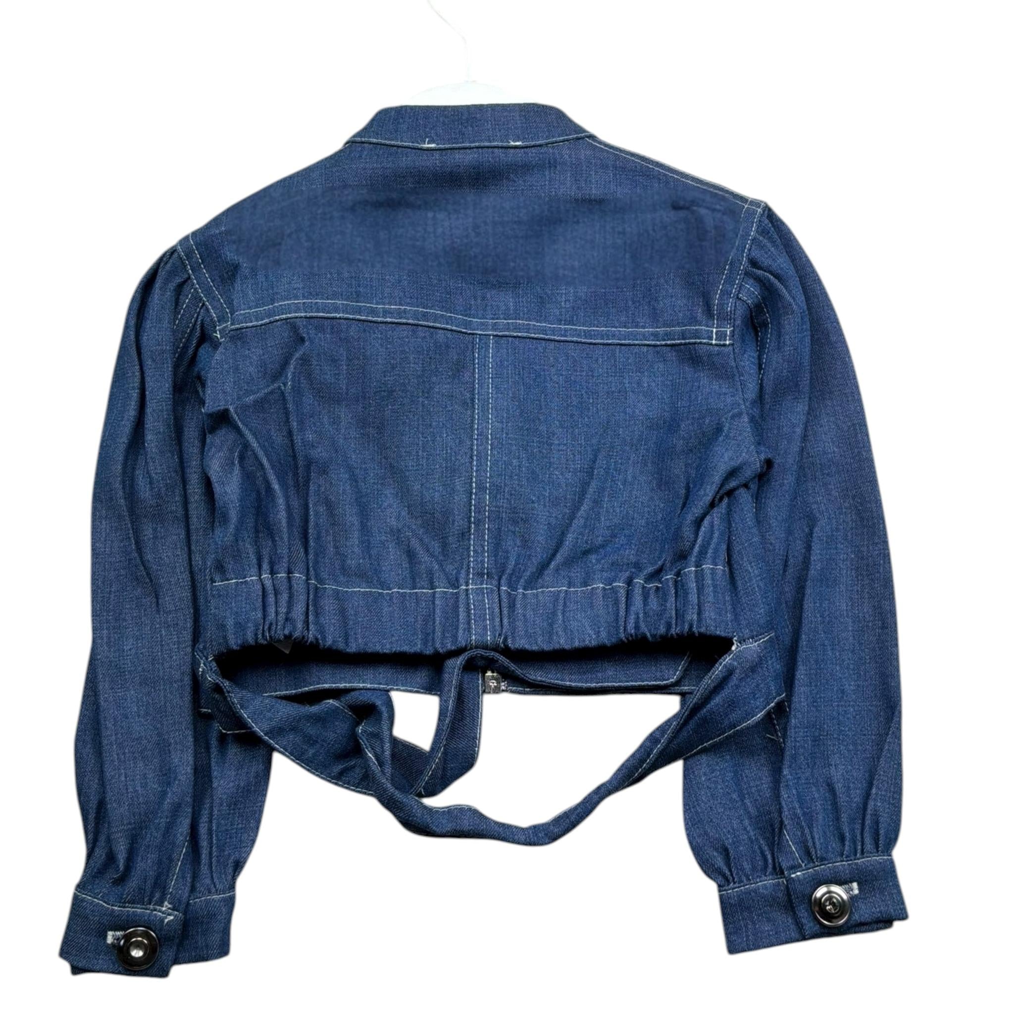 Miss Grant Giubbino In Denim Tinta Unita con Applicazine per Bambina MG1249 BLU MISS GRANT 