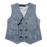 Manuel & Frank Gilet Tinta Unita con Fantasia per Bambino MF5020B AZZURRO MANUEL & FRANK 