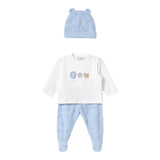 Mayoral Completo 3 Pezzi Shirt-Pantalone-Cappello per Neonato 1557 BIANCO/AZZURRO MAYORAL 