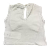 M+E‘ Einfarbiges Tanktop mit Rundhalsausschnitt und weißer Schleife für Baby-Mädchen