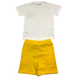 Cesare Paciotti 2-teiliges Set T-Shirt-Bermuda zweifarbig weiß/gelb für Neugeborene
