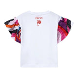 Emilio Pucci Schlichtes T-Shirt mit kontrastierenden Ärmeln Weiß für Mädchen
