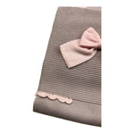 BABY LORD coperta tinta unita con ricami Sabbia per Neonata 104CC SABBIA BABY LORD 
