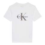 Calvin Klein T-Shirt Girocollo Tinta Unita con Logo per Neonato IN0IN0001 BIANCO CALVIN KLEIN 