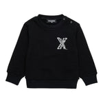 DSQUARED2 felpa girocollo tinta unita con stampa Nero per Neonato DQ2546 NERO DSQUARED2 