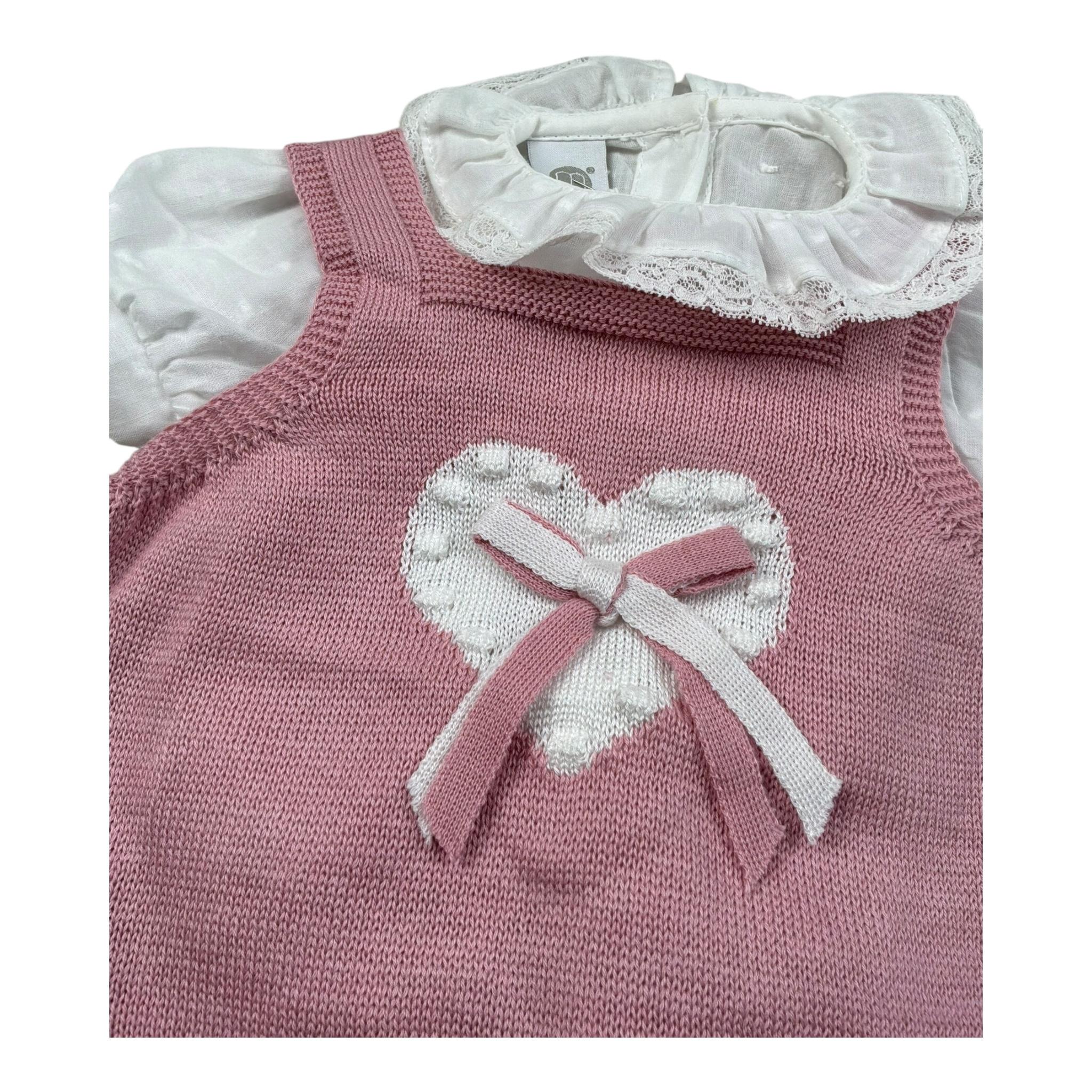 Marlu' Completo 2 Pezzi Camicia-Pagliaccetto per Neonata EB2630 ROSA/BIANCO MARLU' 