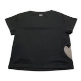 Liu Jo T-Shirt Girocollo Tinta Unita con Applicazione per Bambina GA5067 NERO LIU JO 