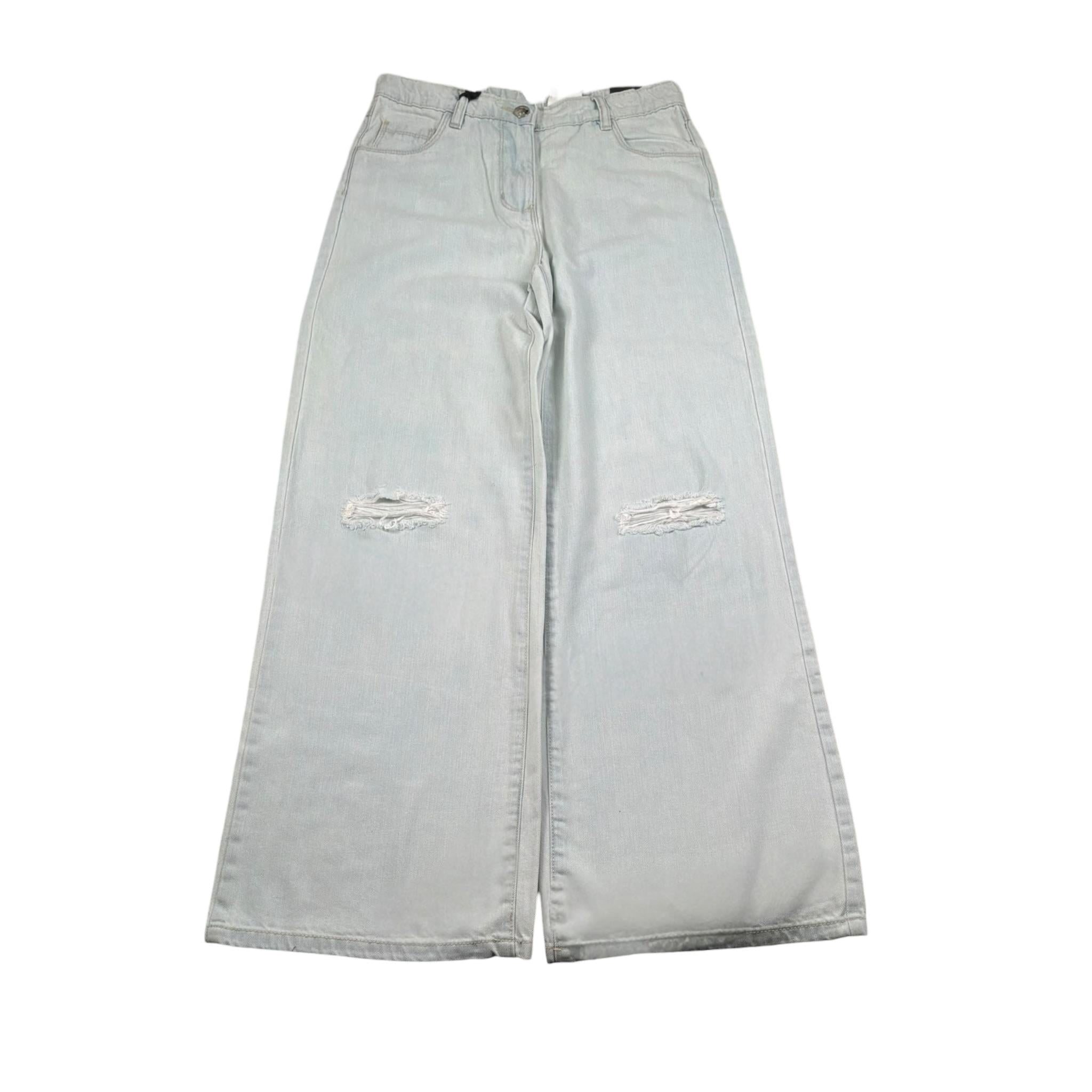 Sarabanda Jeans Tinta Unita con Girovita Regolabile per Bambina 0B539 AZZURRO SARABANDA 