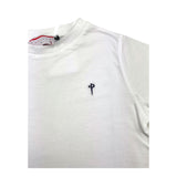 Cesare Paciotti Einfarbiges Rundhals-T-Shirt mit weißem Logo-Print für Kinder
