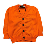 Iceberg – Einfarbige Strickjacke mit Knöpfen und orangefarbenem Logo für Neugeborene