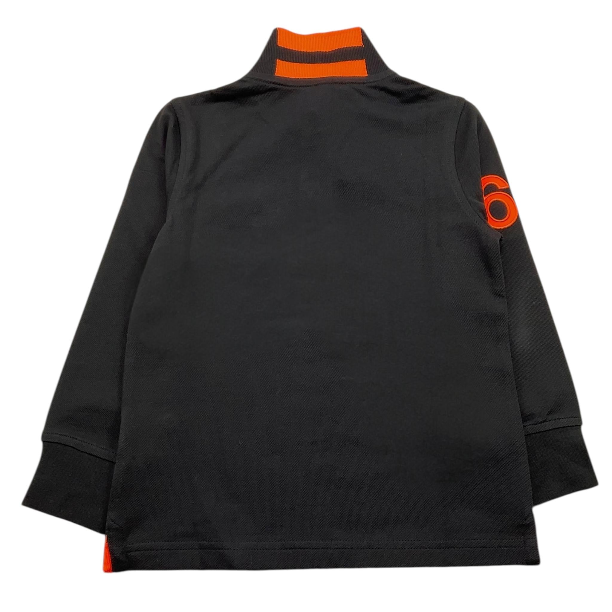 SUNS68 polo manica lunga tinta unita con logo in contrasto Nero per Neonato A44312 NERO SUNS68 