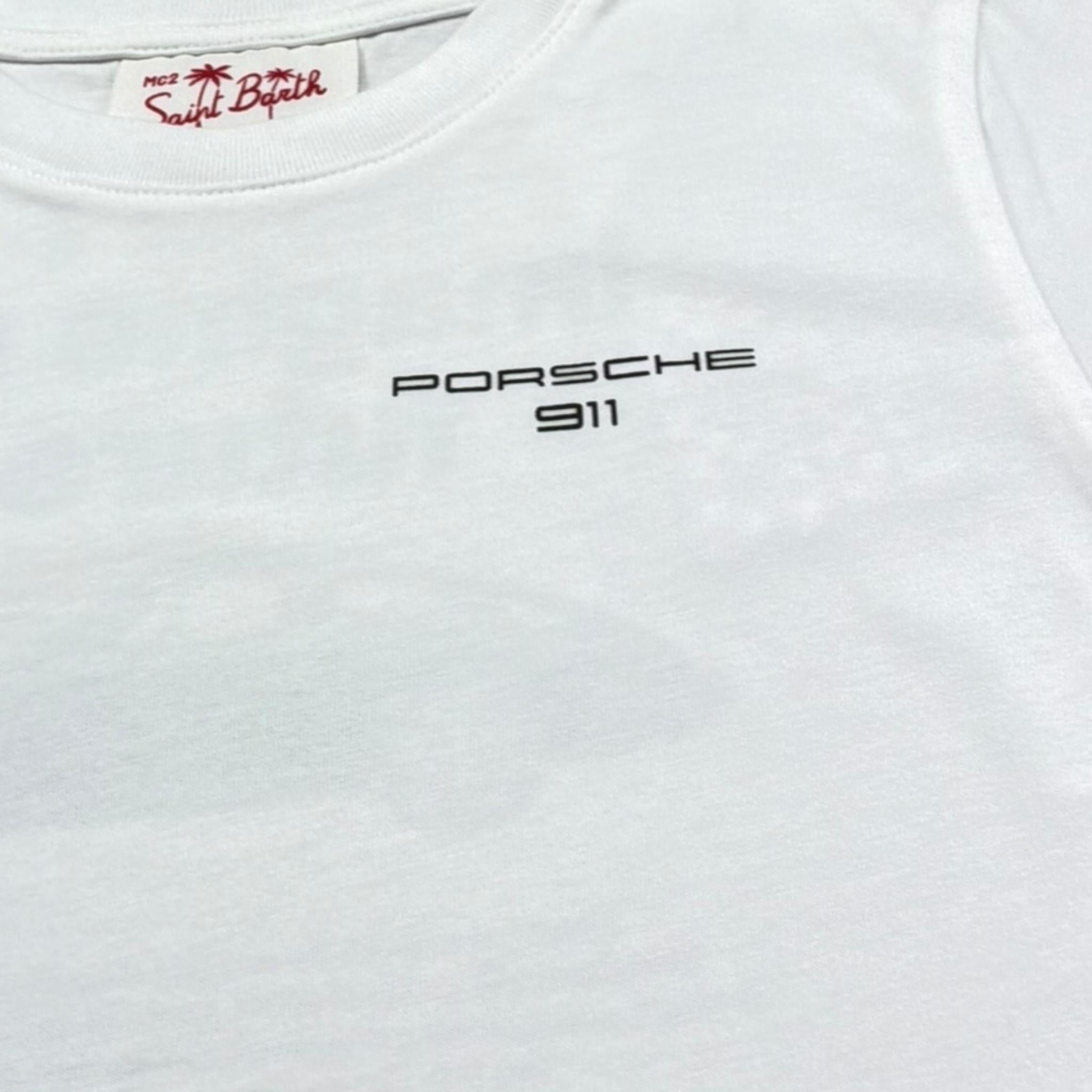 Saint Barth T-Shirt Girocollo Tinta Unita con Stampa per Bambino 0752L BIANCO SAINT BARTH 