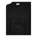 Moschino Maglia Girocollo Tinta Unita con Logo per Bambino HUW019 NERO MOSCHINO 