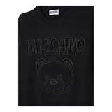 Moschino Maglia Girocollo Tinta Unita con Logo per Bambino HUW019 NERO MOSCHINO 