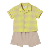 Teddy E Minou Completo 2 Pezzi Camicia-Bermuada per Neonato E25CP065C3159 BEIGE TEDDY E MINOU 
