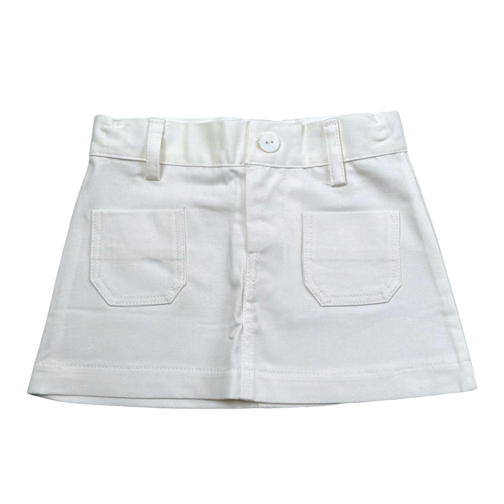 Piccola Ludo Gonna Tinta Unita con Girovita Regolabile per Neonata BS10WB043N PANNA PICCOLA LUDO 