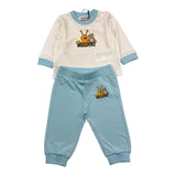 MOSCHINO completo 2pz shirt-pantalone bicolore Bianco/azzurro per Neonato MVK02F BIANCO/AZZURRO MOSCHINO 