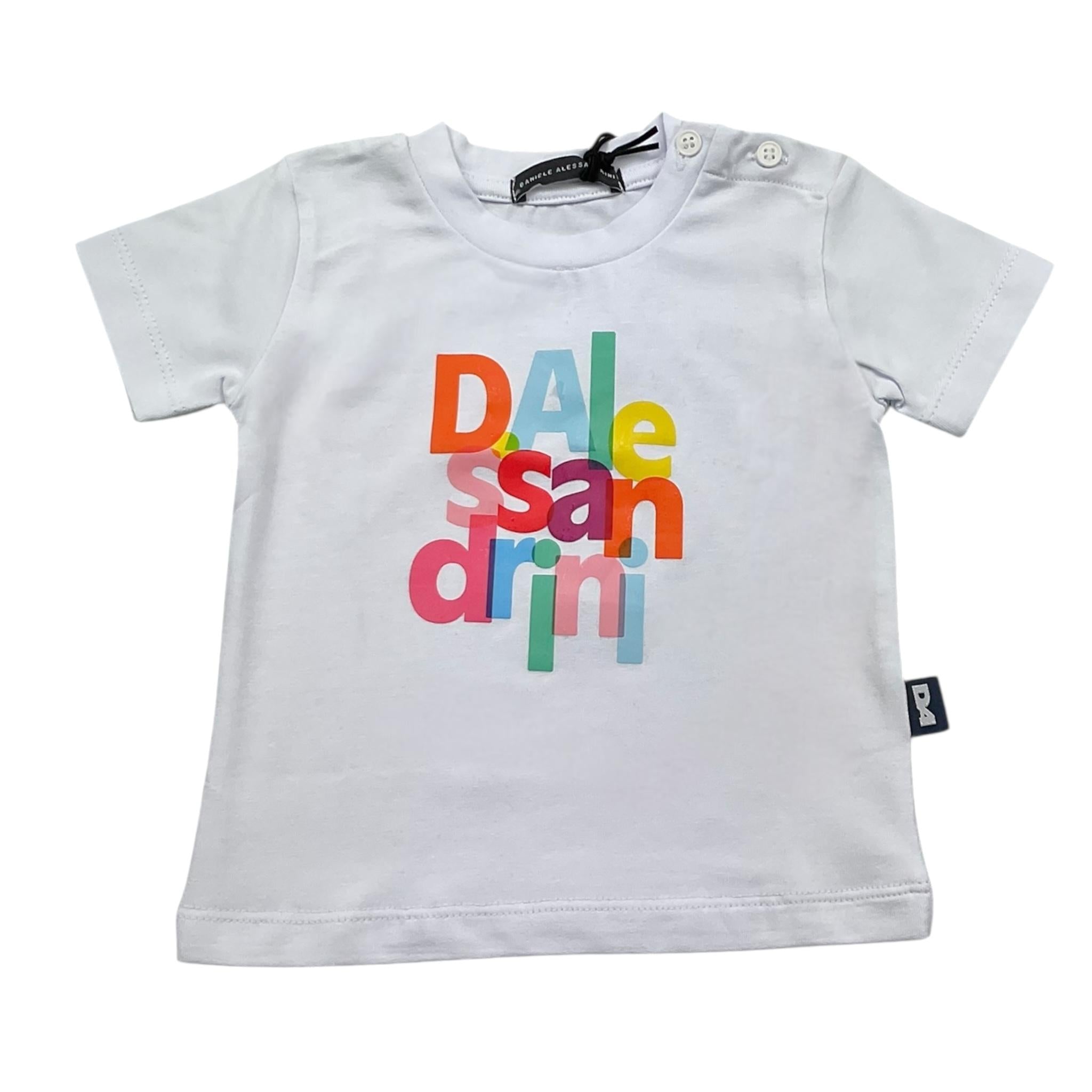 Daniele Alessandrini T-Shirt Tinta Unita con Stampa per Neonato 1296M00226 BIANCO DANIELE ALESSANDRINI 