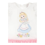 Monnalisa Abito Mezza Manica Tinta Unita con Gonna Tulle per Neonata 39E905 BIANCO/ROSA MONNALISA 