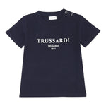 Trussardi T-Shirt Girocollo Tinta Unita con Stampa per Neonato TIP250111TS BLU TRUSSARDI 