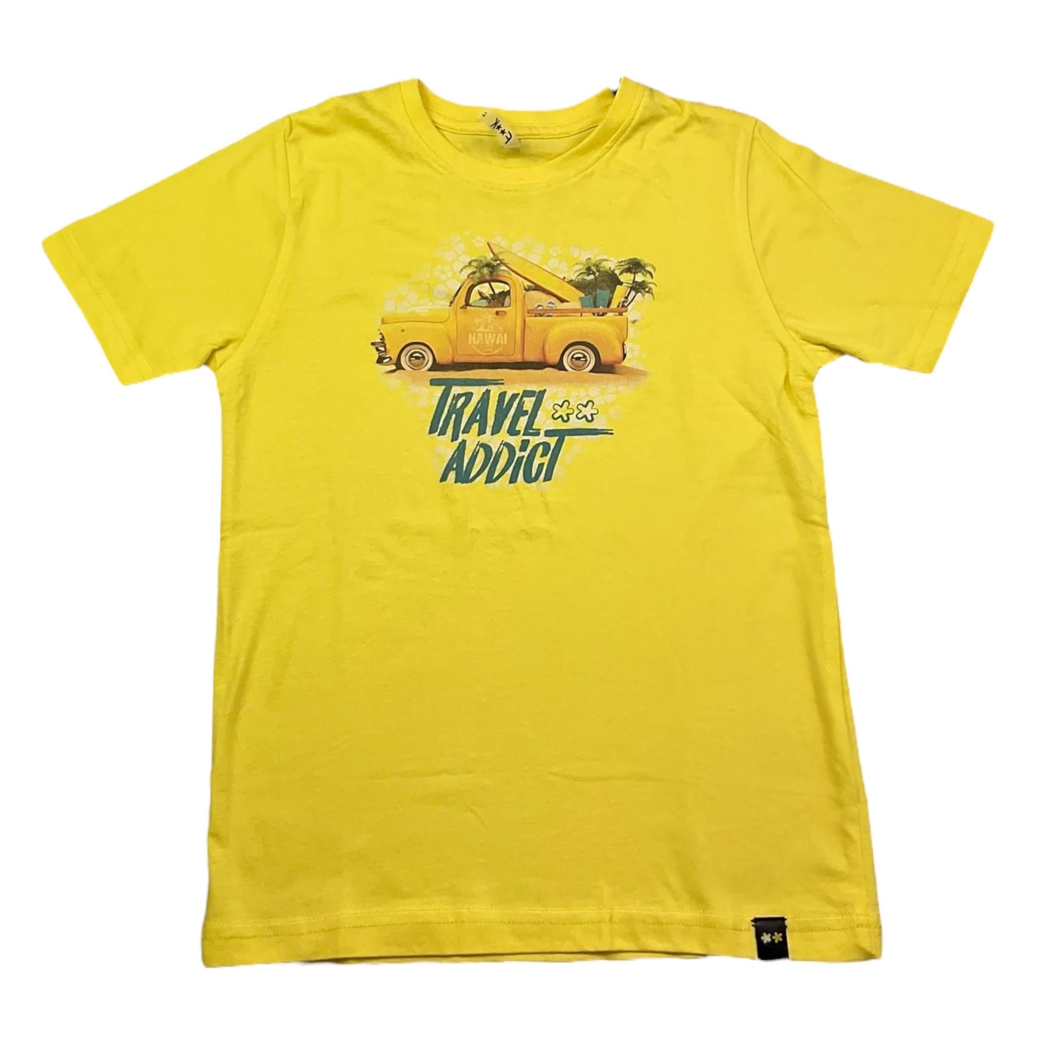 F**K T-Shirt Girocollo Tinta Unita per Bambina FJ234106GL GIALLO F**K 