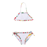 Emilio Pucci Kostümmodell Bikini Band-Slip Weiß für Mädchen