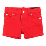 Dsquared2 Bermuda Einfarbig Mit 5 Taschen Rot Für Jungen