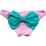 Saint Barth Costume Mutandina Tinta Unita con Fiocco per Bambina MADAME ROSA SAINT BARTH 