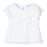 Mayoral Camicia Mezza Manica Tinta Unita per Bambina 3182 BIANCO MAYORAL 