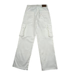 Manila Grace Jeans Tinta Unita con Tasconi per Bambina MG2698 PANNA MANILA GRACE 