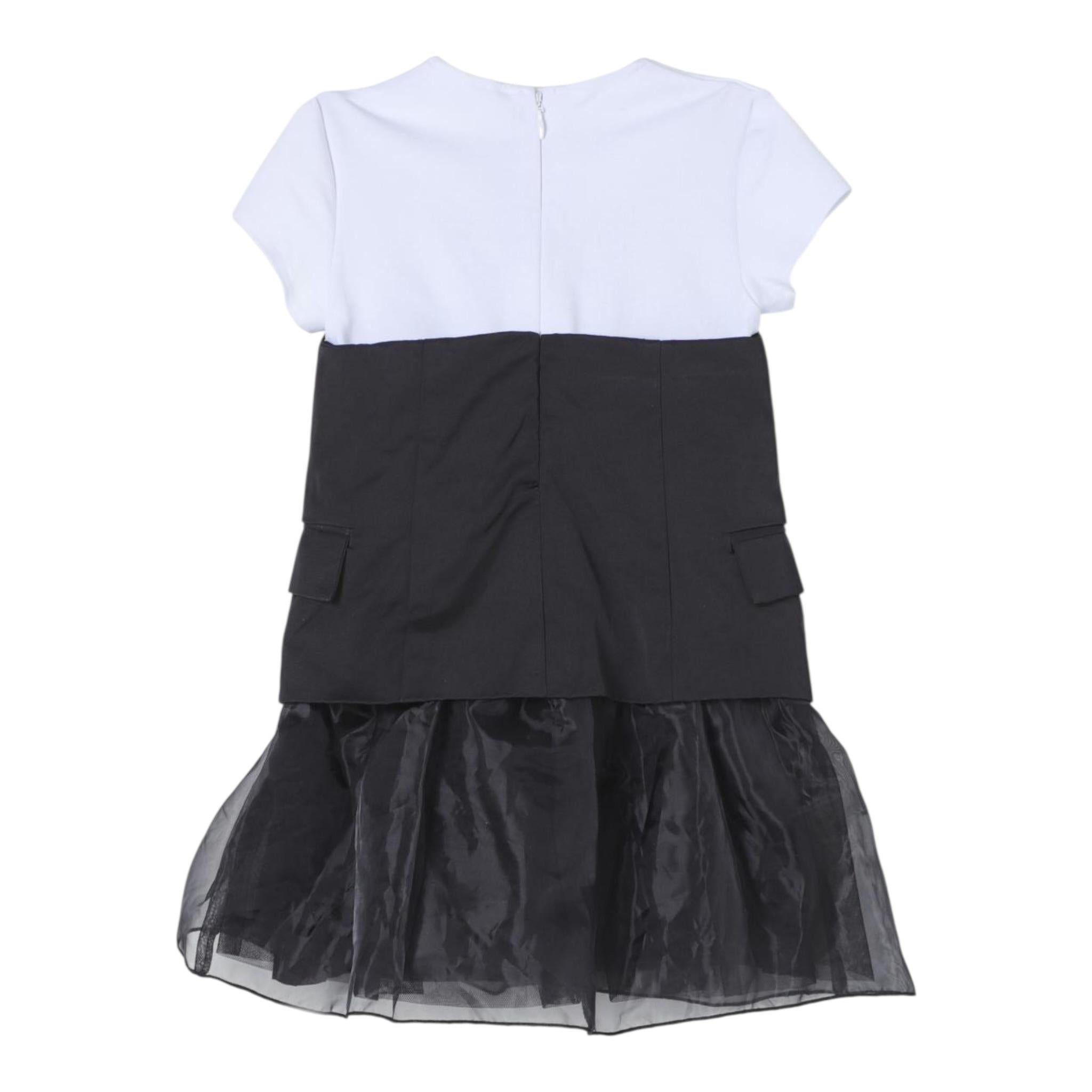 Karl Lagerfeld Abito Mezza Manica Bicolore Nero per Bambina ZW0086 NERO KARL LAGERFELD 
