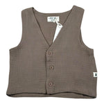 Petit Indi Gilet Tinta Unita per Neonato SS25BK7228X MARRONE PETIT INDI 