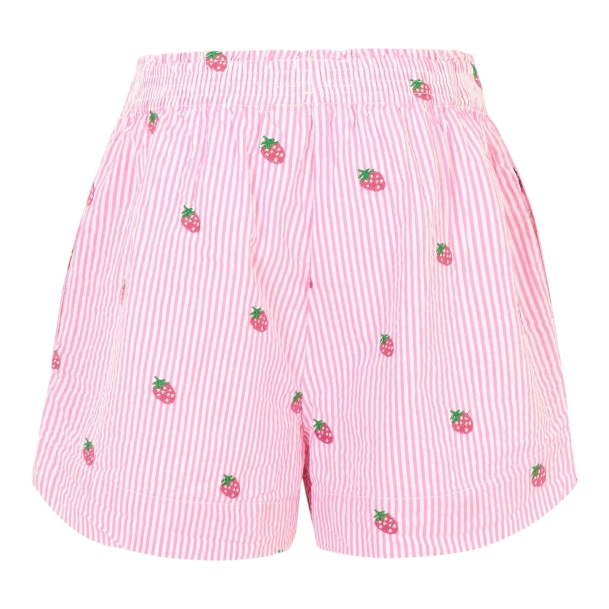 Saint Barth Short Bicolore con Fantasia A Righe per Bambina MEA001X BIANCO/ROSA SAINT BARTH 
