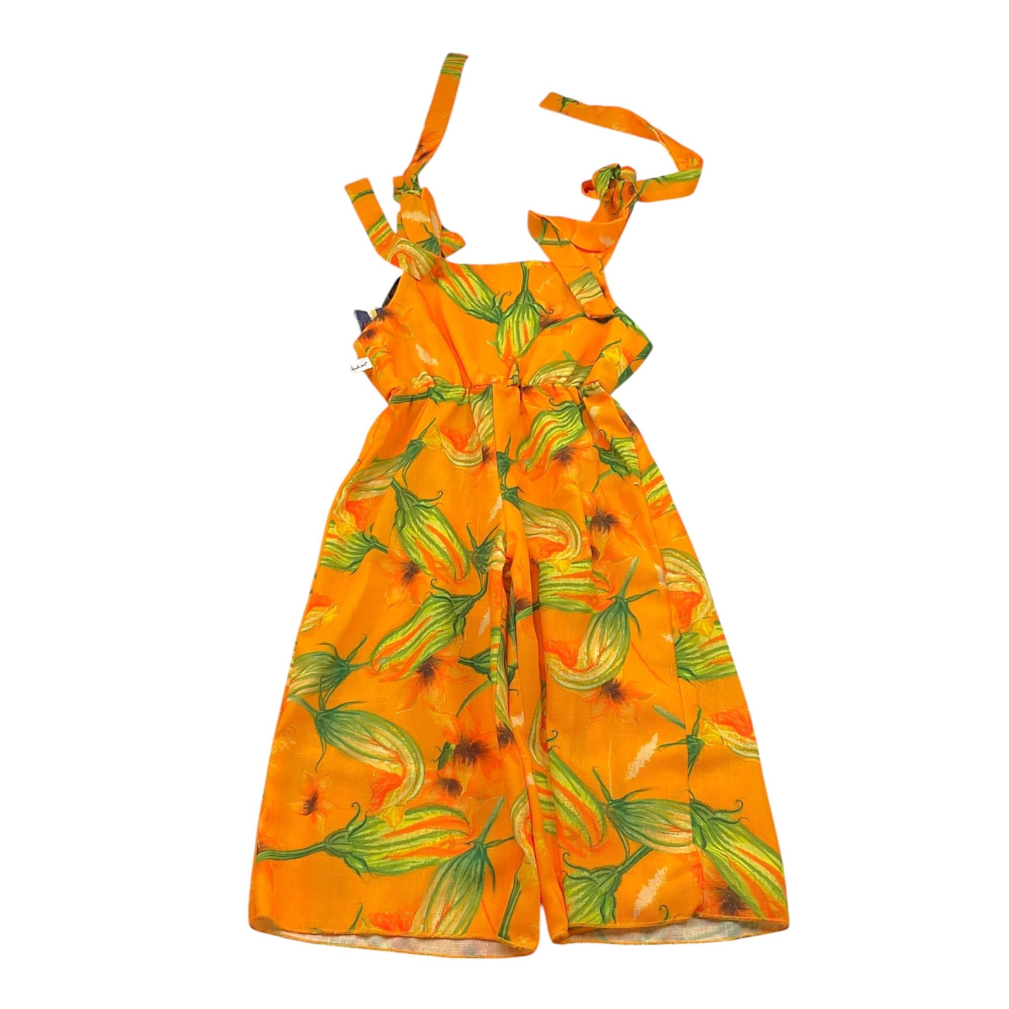 Carlotta Vindice Tuta Tinta Unita con Fantasia Fiori per Bambina PBS2 ARANCIONE CARLOTTA VINDICE 