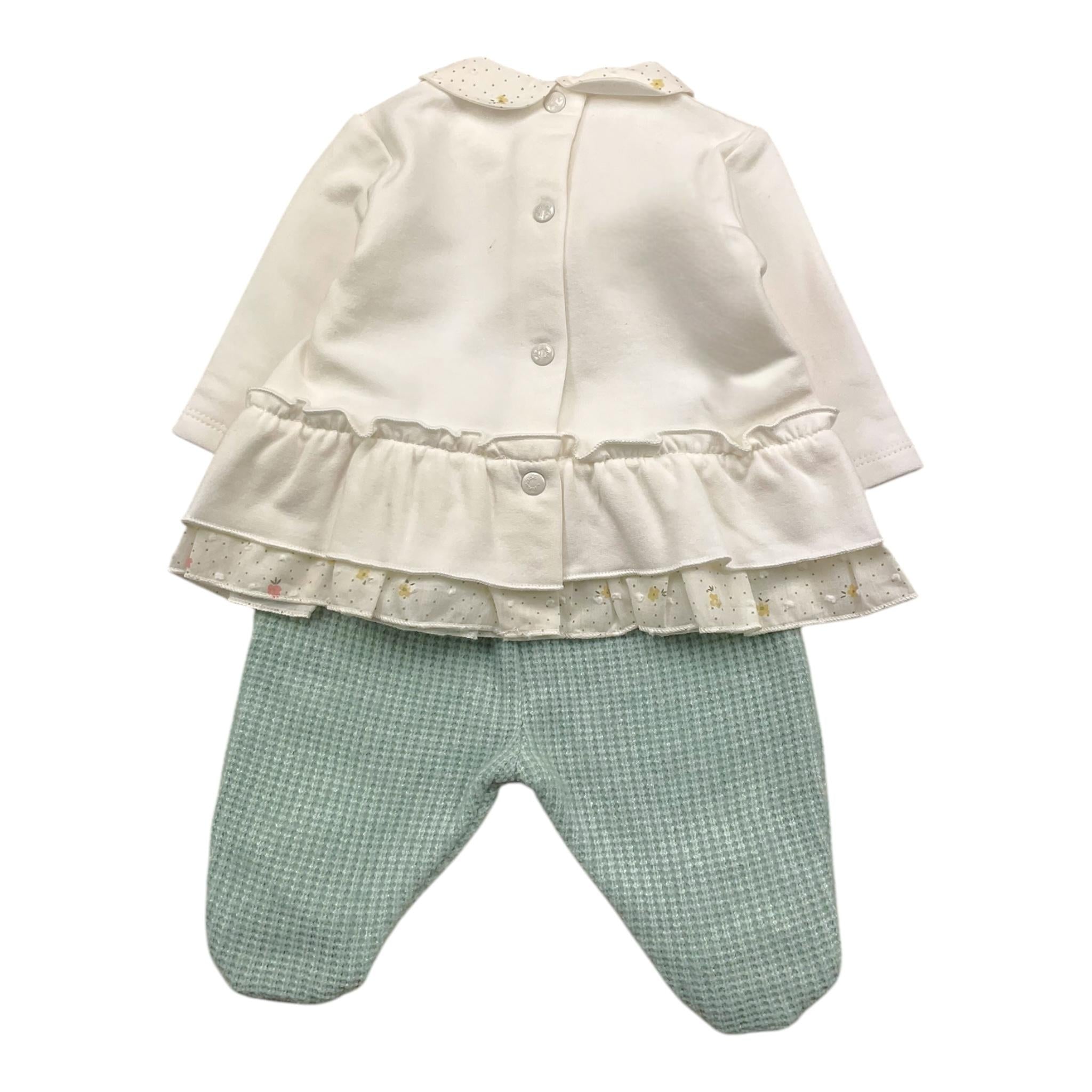NINNAOH completo 2pz bicolore maglia-ghettina Bianco/rosa per Neonata I2471C BIANCO/ROSA NINNAOH 