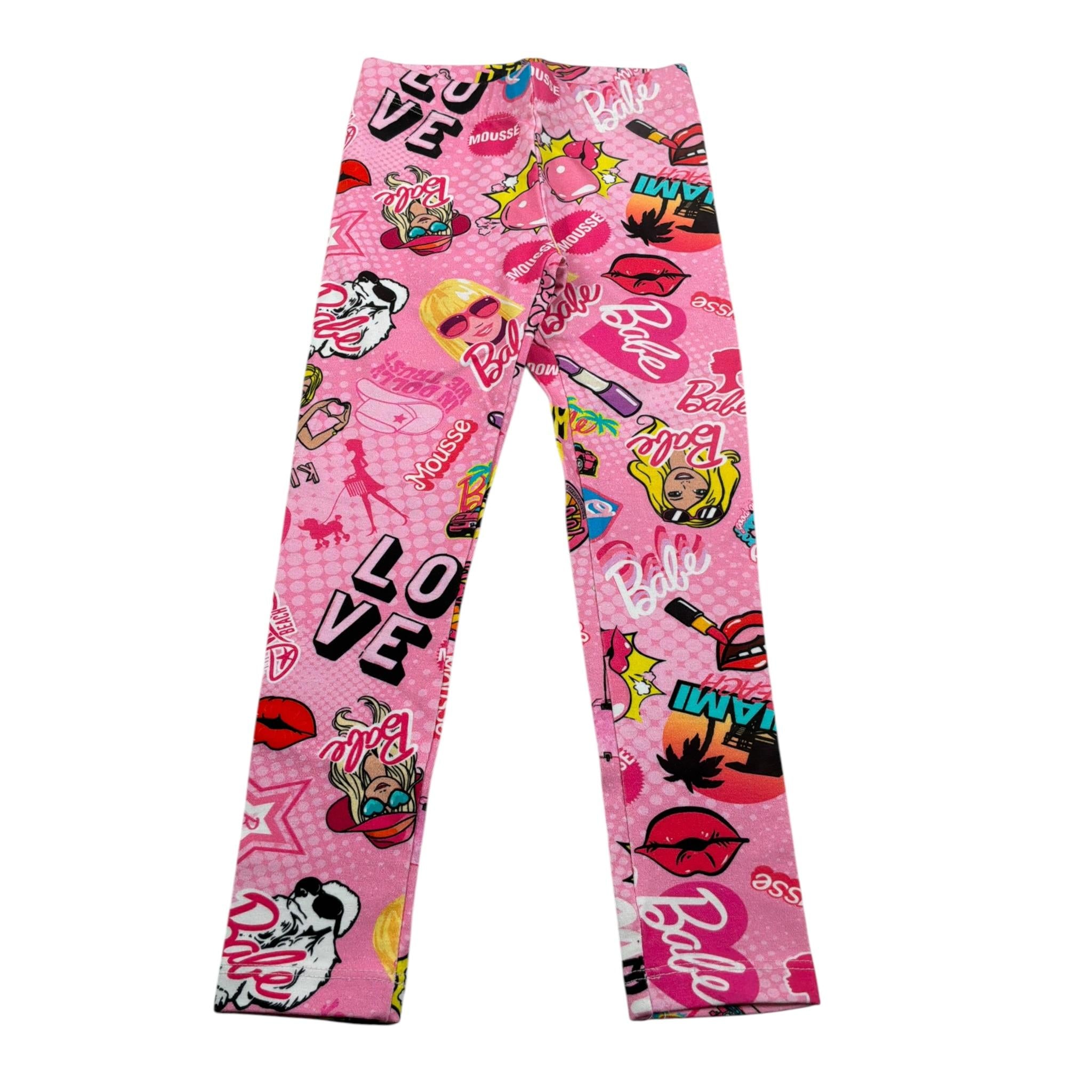 Mousse Leggins tinta unita Stampe Barbie Rosa per Bambina XKLMKF ROSA MOUSSE 