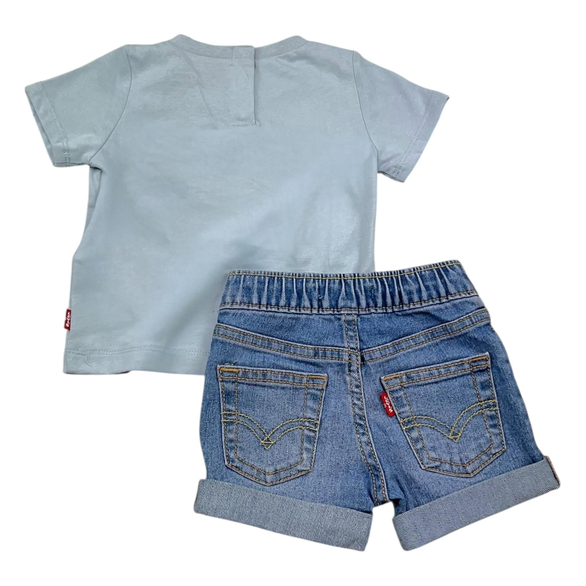 Levi'S Completo 2 Pezzi T-Shirt-Bermuda In Denim per Neonato 6EK235 AZZURRO LEVI'S 