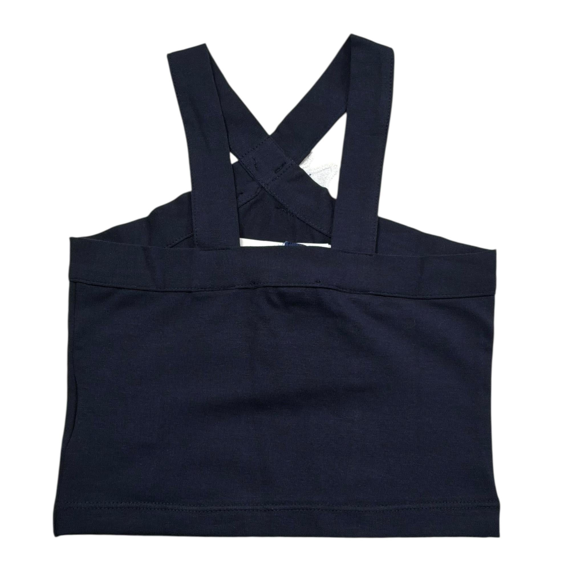 Piccola Ludo Top Tinta Unita con Applicazione per Bambina BS10WB0011 BLU PICCOLA LUDO 