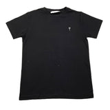 Cesare Paciotti Einfarbiges Rundhals-T-Shirt mit schwarzem Logo-Print für Kinder