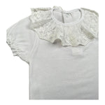 Calamaro Body Mezza Manica Tinta Unita con Colletto per Bambina 19109J BIANCO CALAMARO 