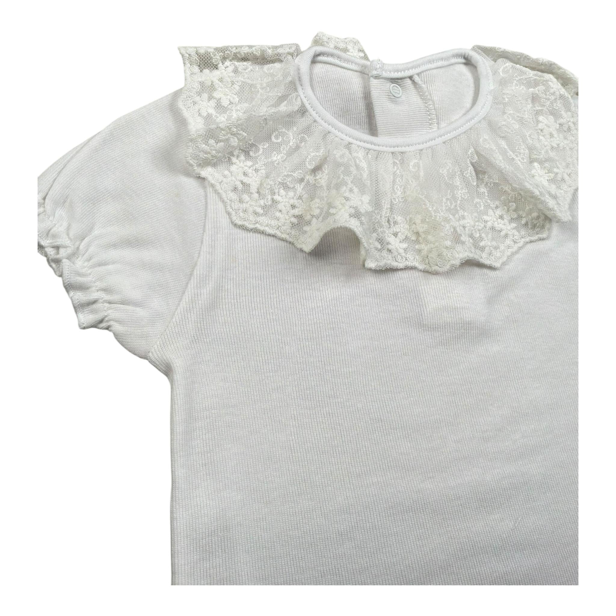 Calamaro Body Mezza Manica Tinta Unita con Colletto per Bambina 19109J BIANCO CALAMARO 