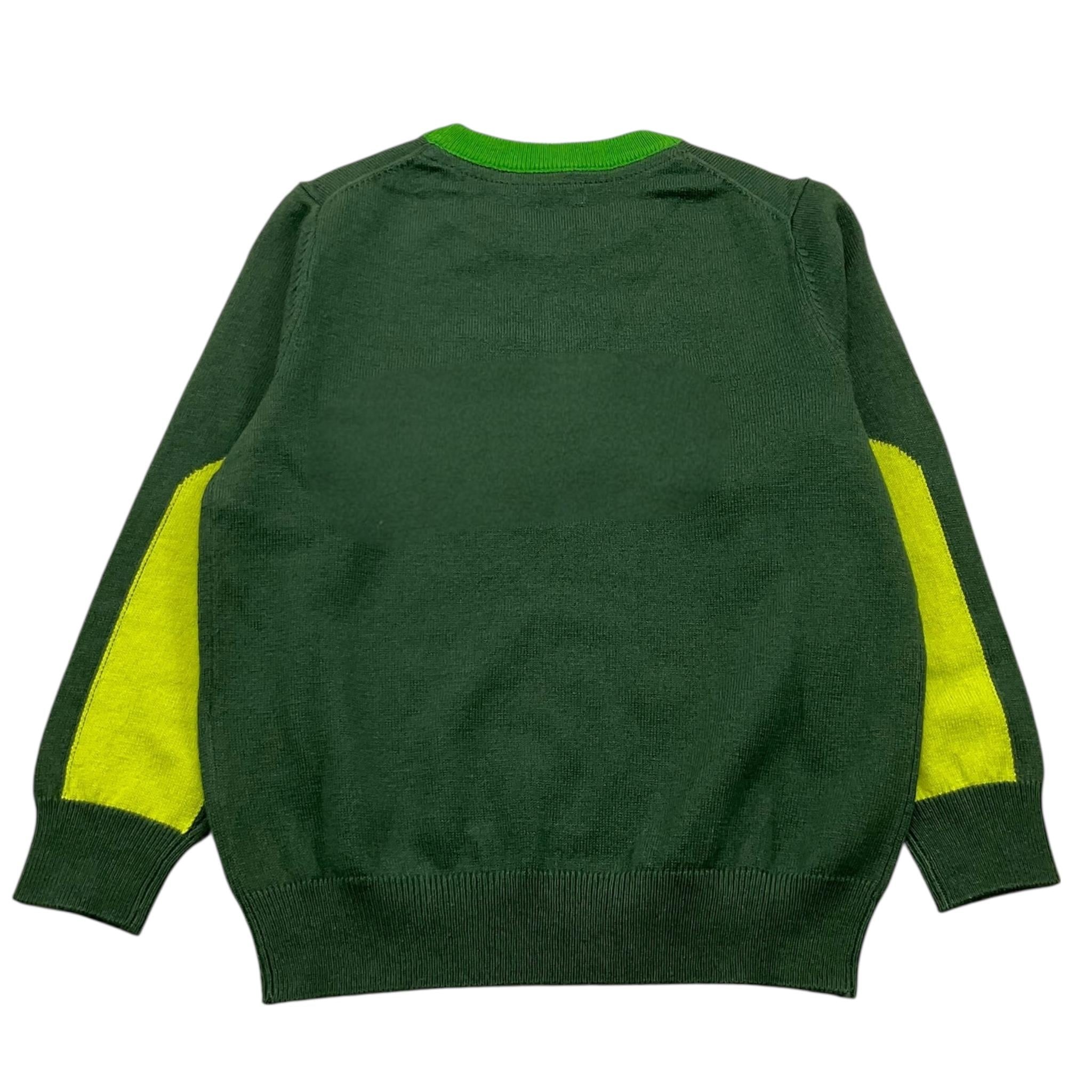 SUN68 maglia girocollo tinta unita con ricamo logo Verde per Bambino K44330JX VERDE SUN68 