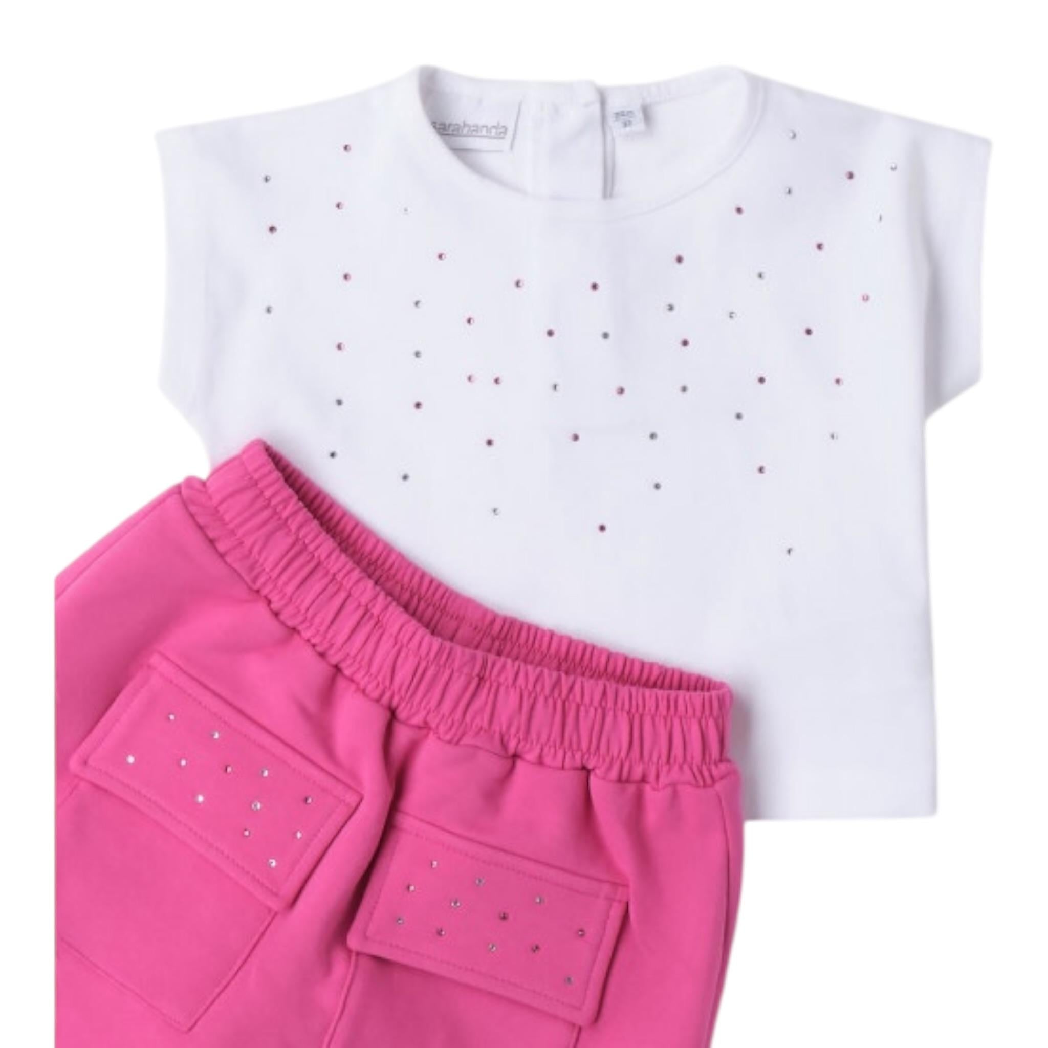 Sarabanda Completo 2 Pezzi T-Shirt-Gonna Bianco per Neonata 0B234 BIANCO SARABANDA 