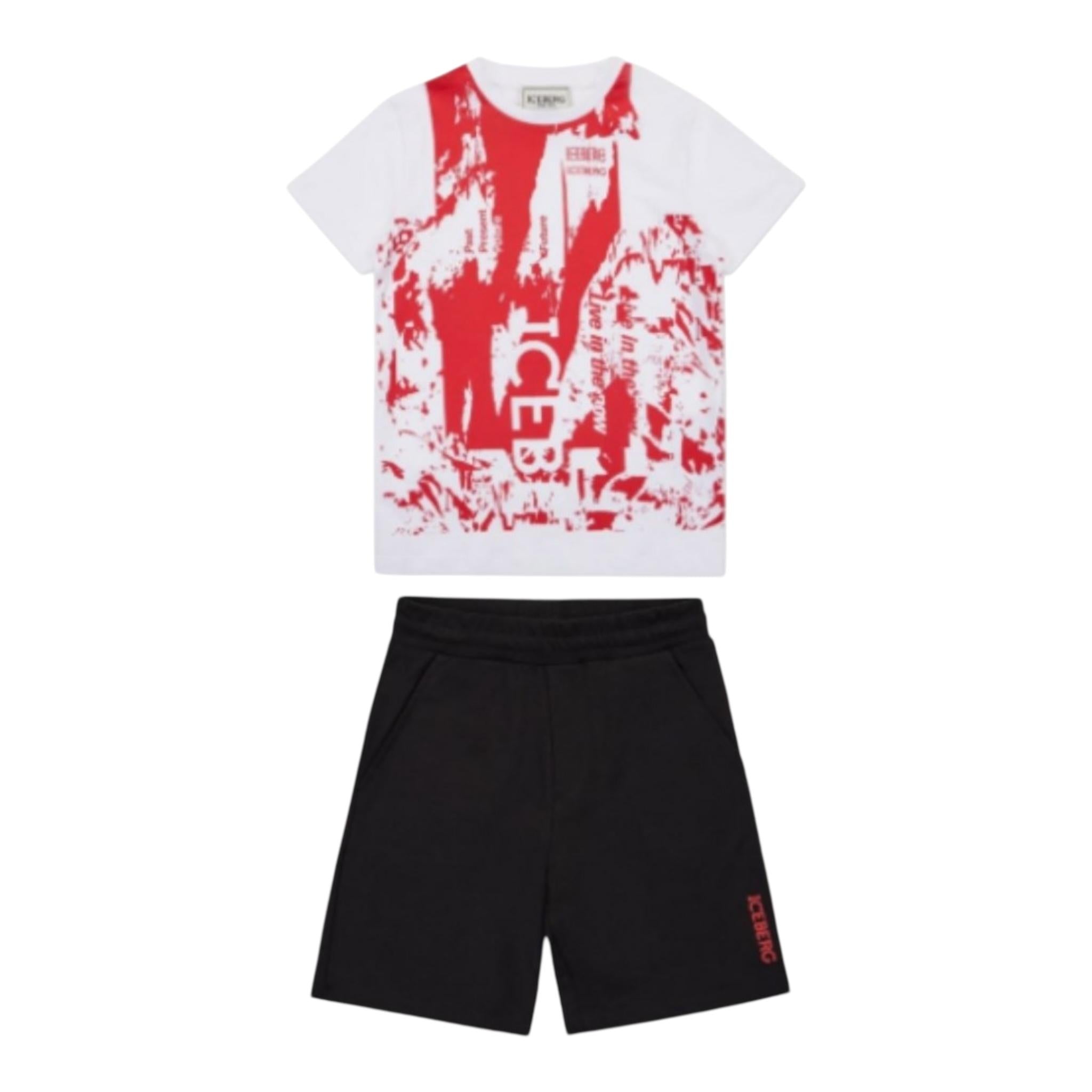 Iceberg Completo 2 Pezzi T-Shirt-Bermuda per Bambino CMBICE5101J NERO ICEBERG 