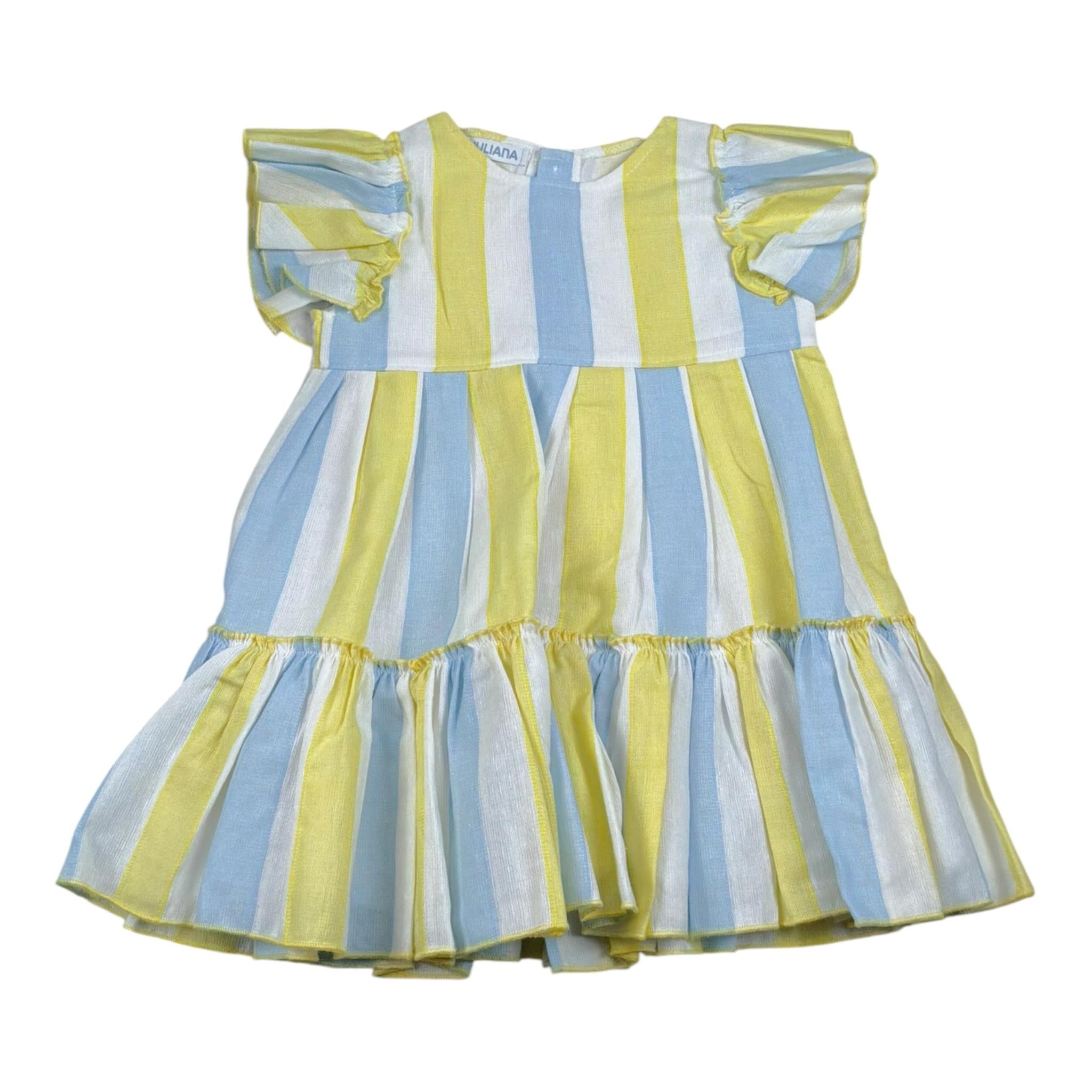 Juliana Abito Tricolore con Fantasia A Righe Giallo per Neonata 25128 GIALLO JULIANA 