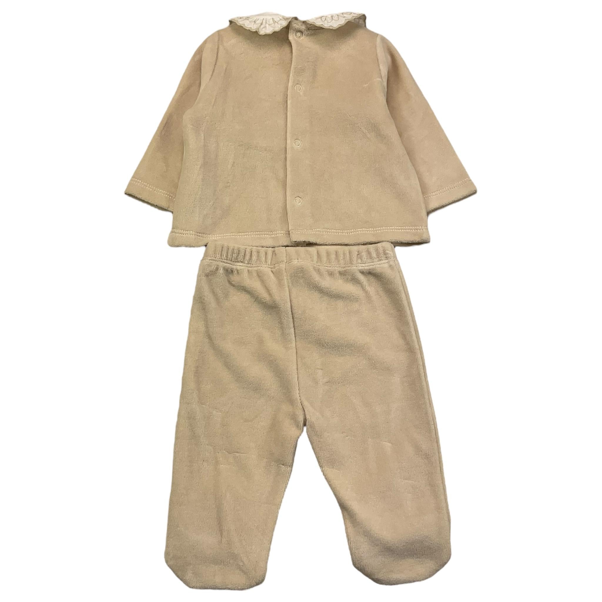 LE BEBE' completo 2 pezzi shirt-ghettina in ciniglia tinta unita Beige per Neonato LBB5096 BEIGE LE BEBE' 
