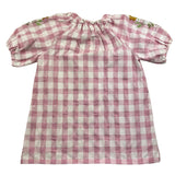 Babe &amp; Tess Rosa kariertes Kleid mit halblangen Ärmeln für Mädchen